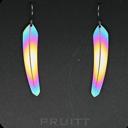 Rainbow Feather Earrings by Pat Pruitt