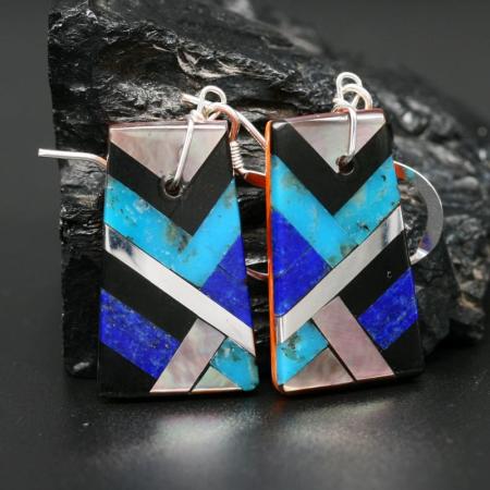 Lapis Lazuli & Turquoise Earrings by Stephanie Medina